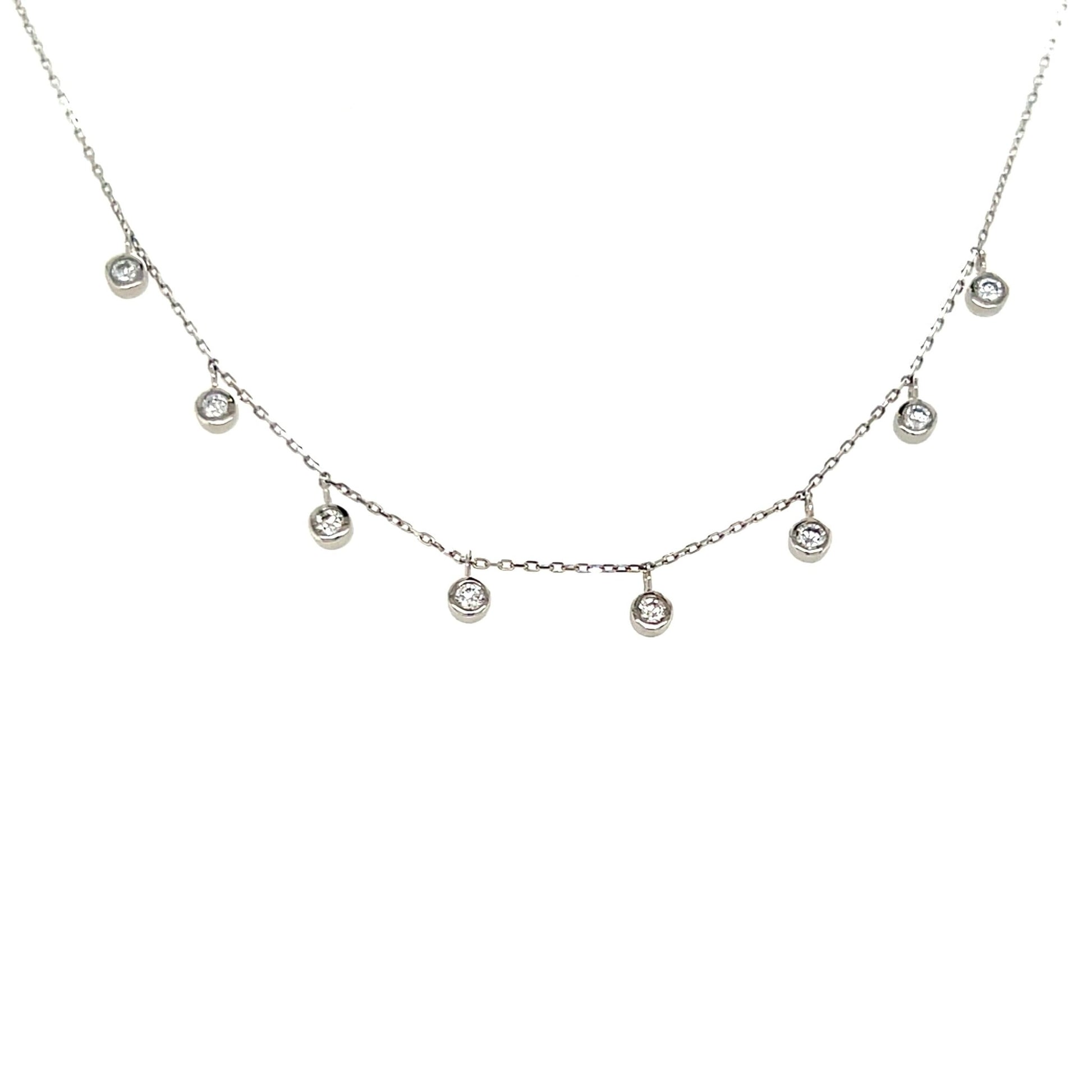 Dangle Bubble Station Necklace 0.2ct - JMW Jewelry Wholesale