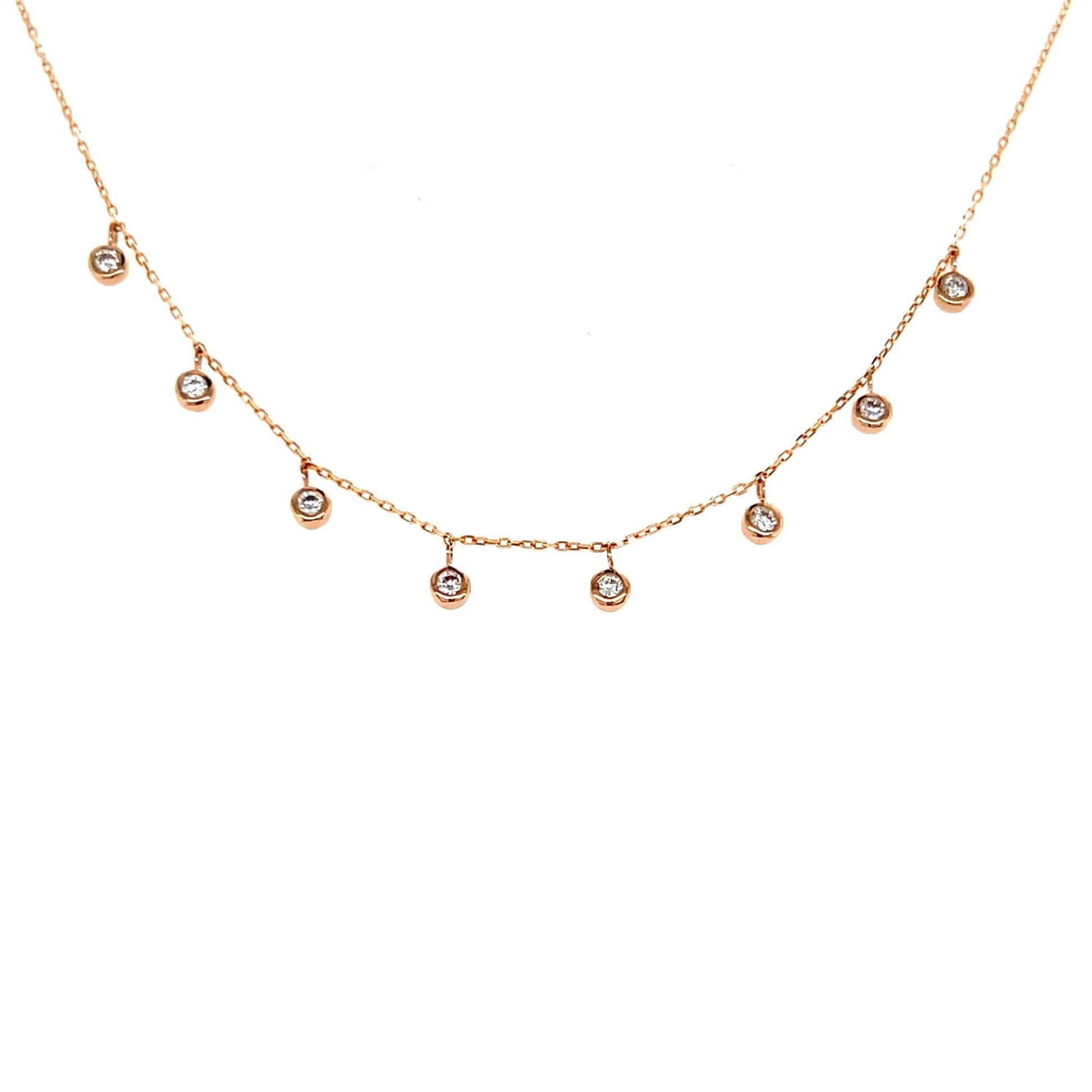Dangle Bubble Station Necklace 0.2ct - JMW Jewelry Wholesale