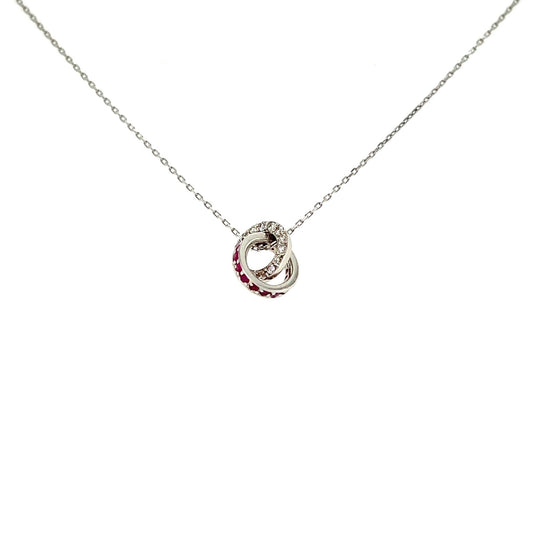 Double Loop Necklace Ruby 0.1/0.1ct - JMW Jewelry Wholesale