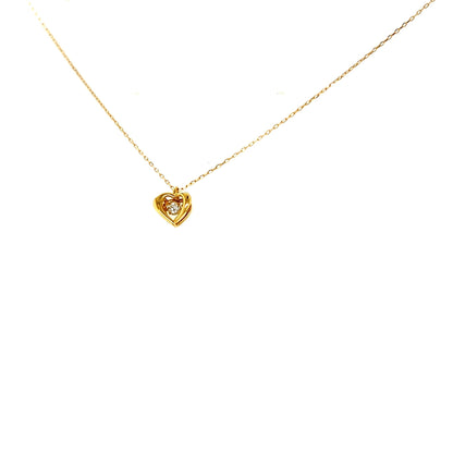 DS Flat Heart Necklace 0.03ct - JMW Jewelry Wholesale