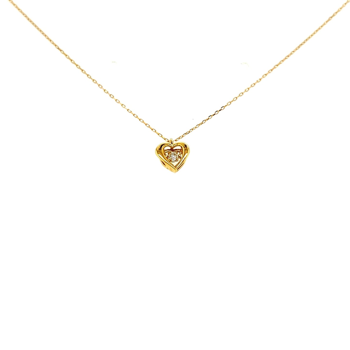 DS Flat Heart Necklace 0.03ct - JMW Jewelry Wholesale