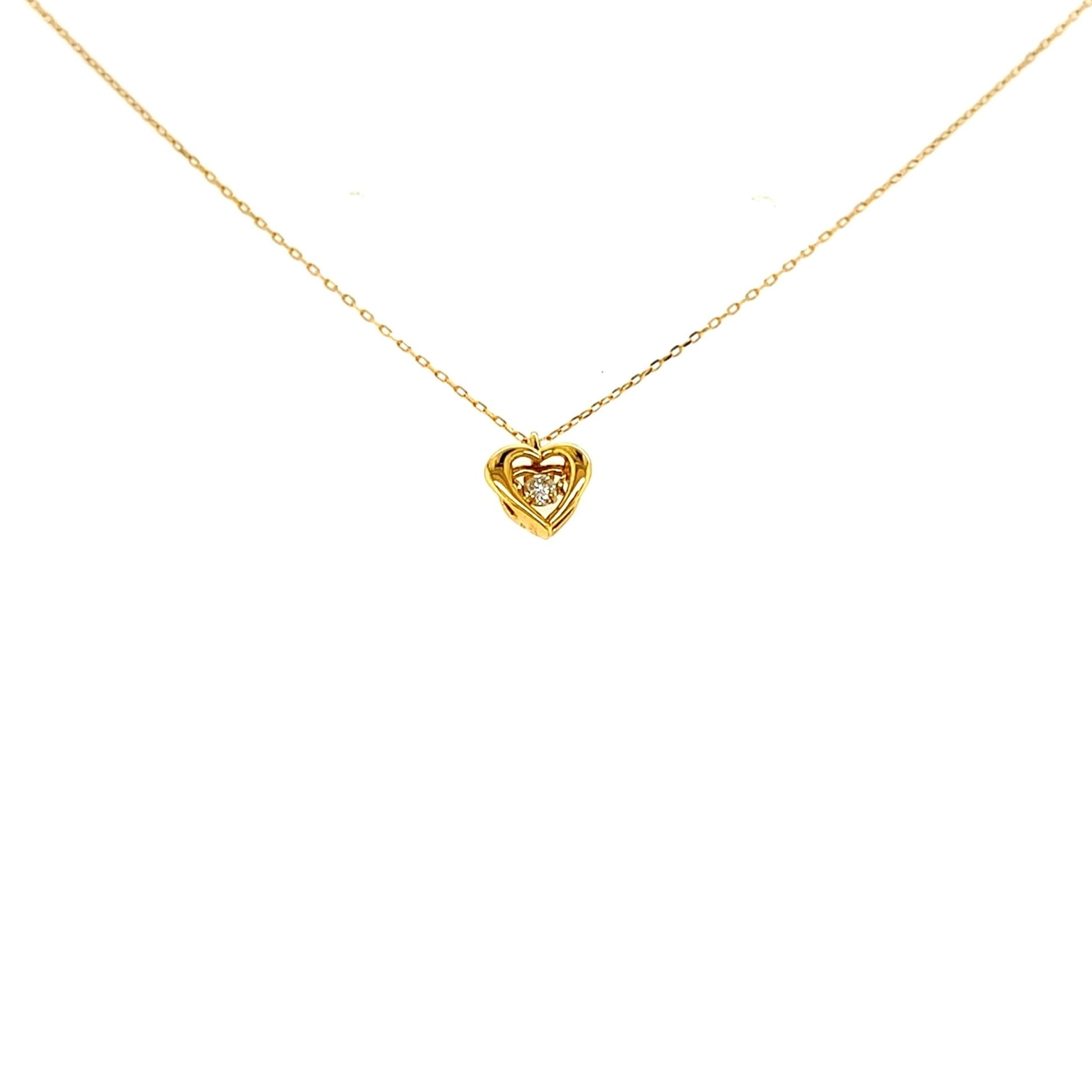 DS Flat Heart Necklace 0.03ct - JMW Jewelry Wholesale