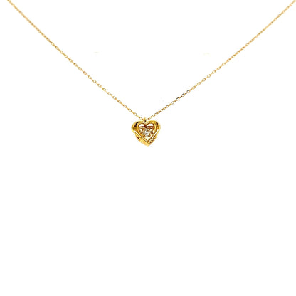 DS Flat Heart Necklace 0.03ct - JMW Jewelry Wholesale