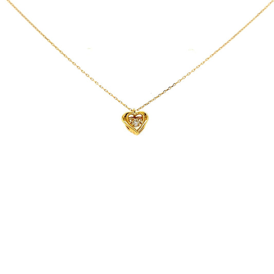 DS Flat Heart Necklace 0.03ct - JMW Jewelry Wholesale