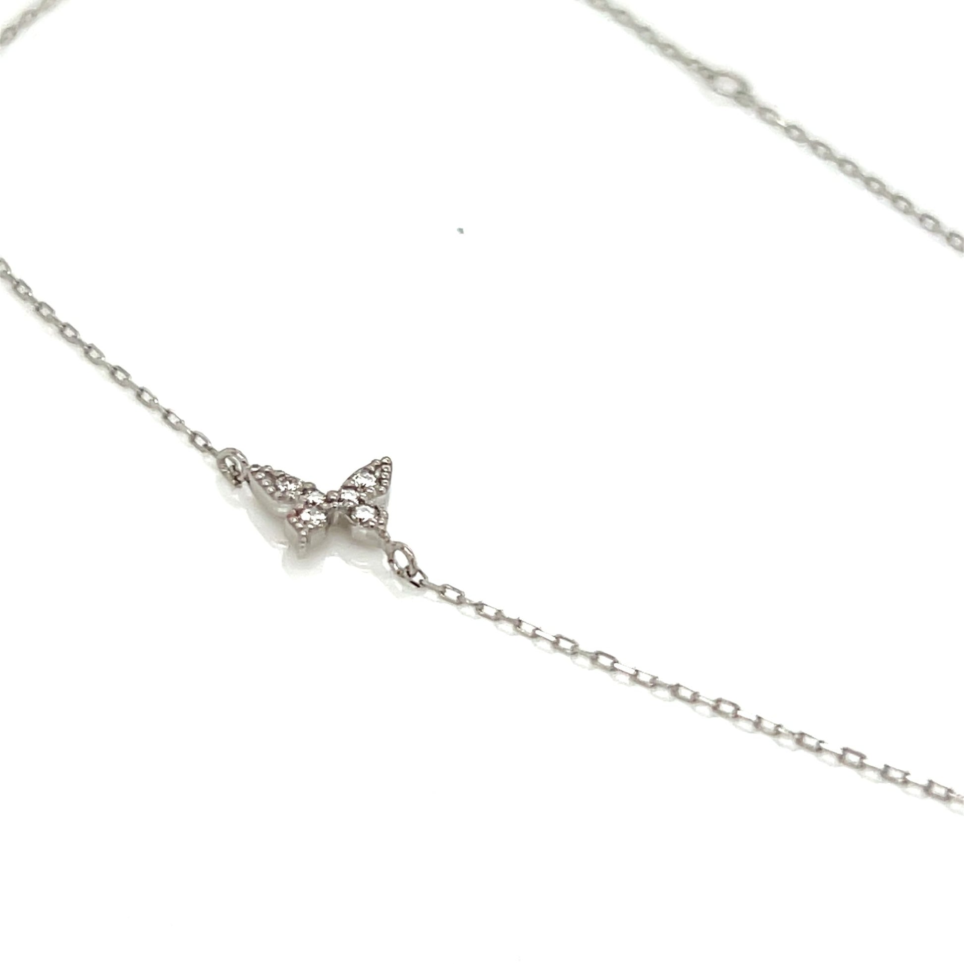 Dual Pointed Butterfly Necklace 0.15/0.05ct - JMW Jewelry Wholesale