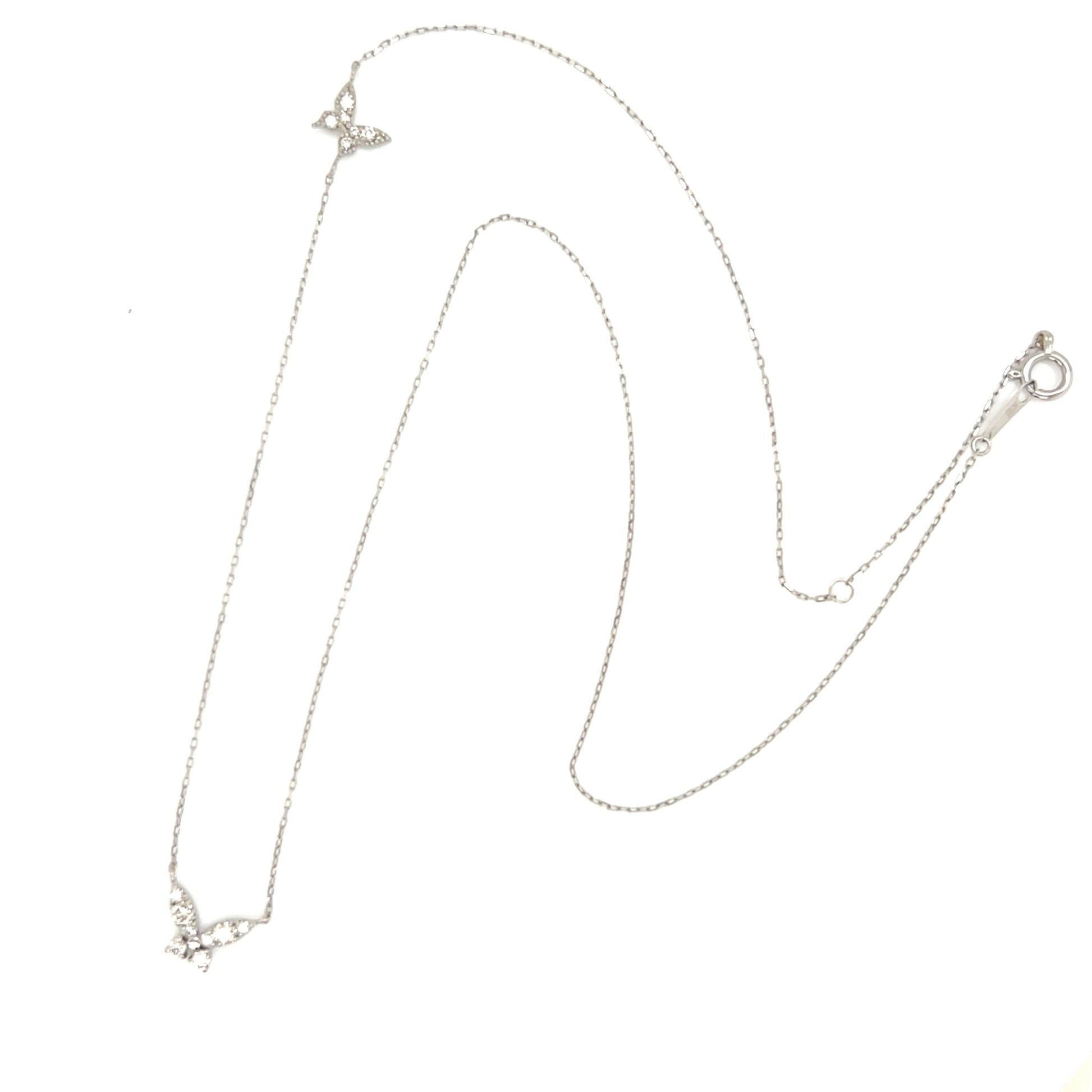 Dual Pointed Butterfly Necklace 0.15/0.05ct - JMW Jewelry Wholesale