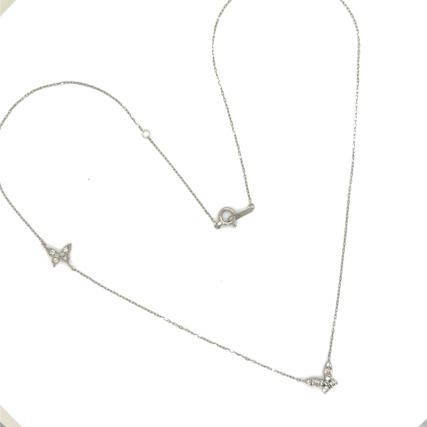 Dual Pointed Butterfly Necklace 0.15/0.05ct - JMW Jewelry Wholesale