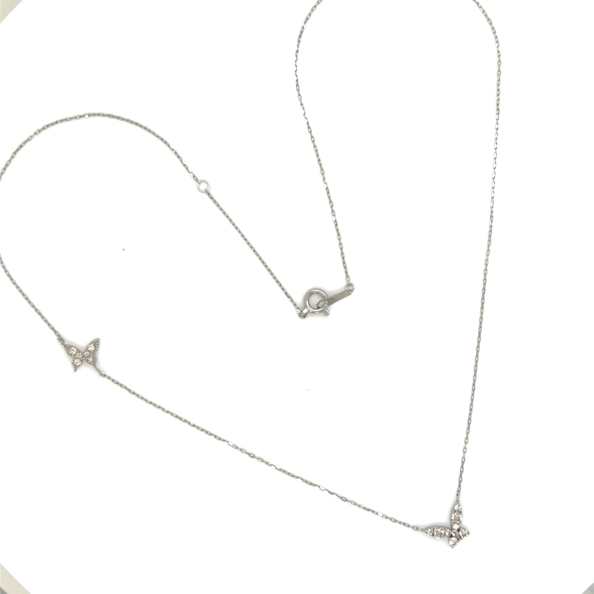 Dual Pointed Butterfly Necklace 0.15/0.05ct - JMW Jewelry Wholesale