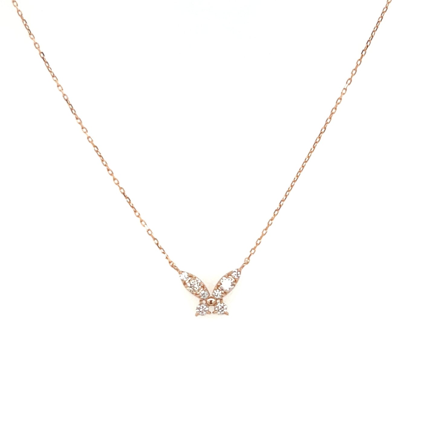 Dual Pointed Butterfly Necklace 0.15/0.05ct - JMW Jewelry Wholesale