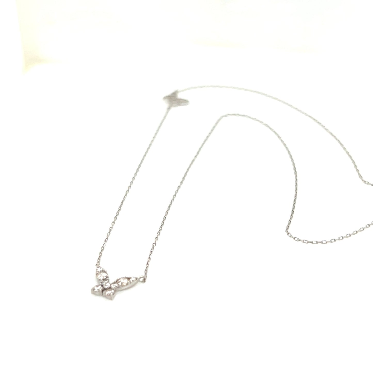Dual Pointed Butterfly Necklace 0.15/0.05ct - JMW Jewelry Wholesale