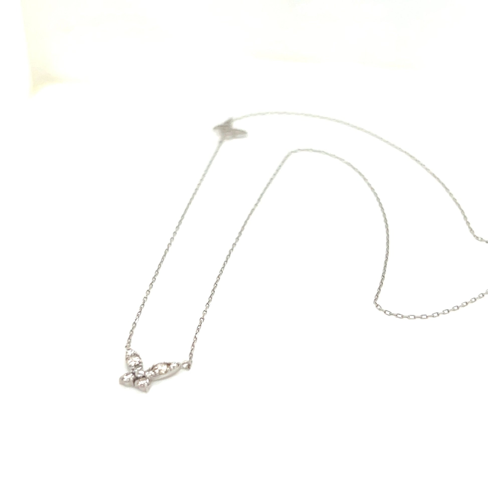 Dual Pointed Butterfly Necklace 0.15/0.05ct - JMW Jewelry Wholesale