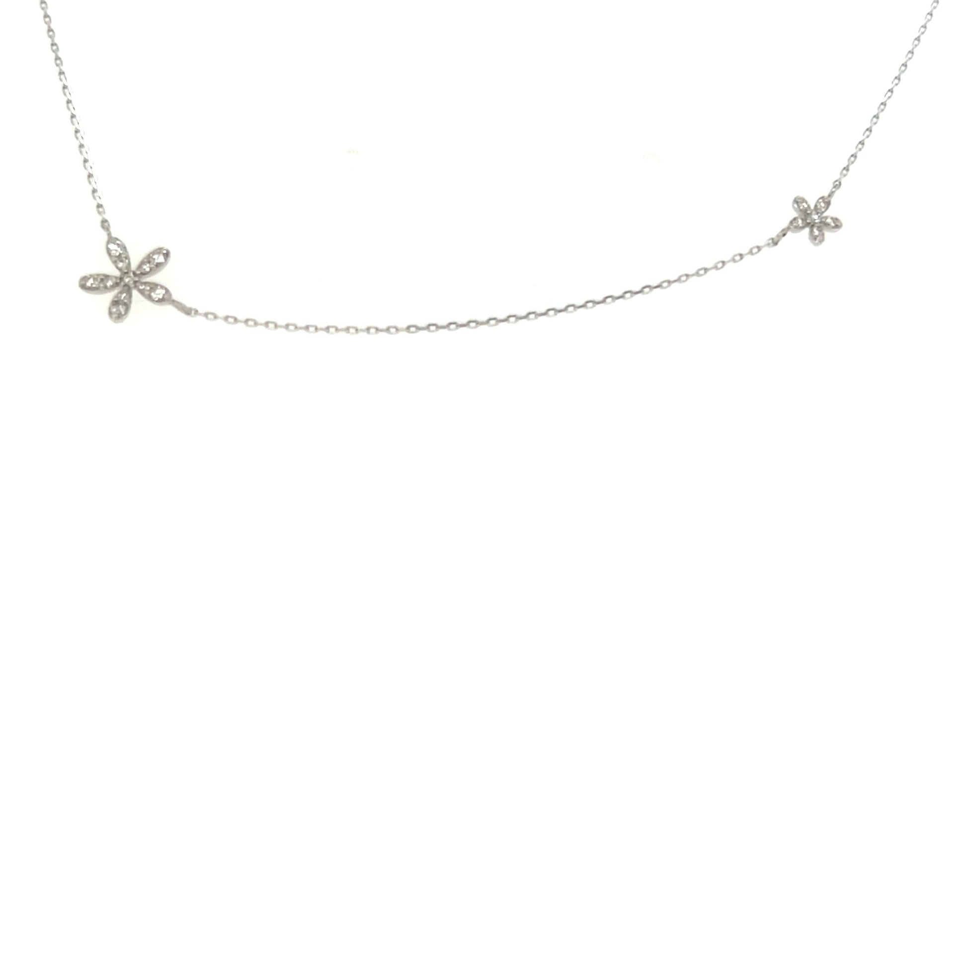 Duo Floral Necklace 0.08/0.03ct - JMW Jewelry Wholesale