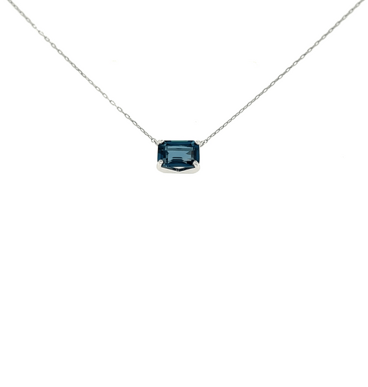 Emerald cut Necklace London Blue Topaz - JMW Jewelry Wholesale