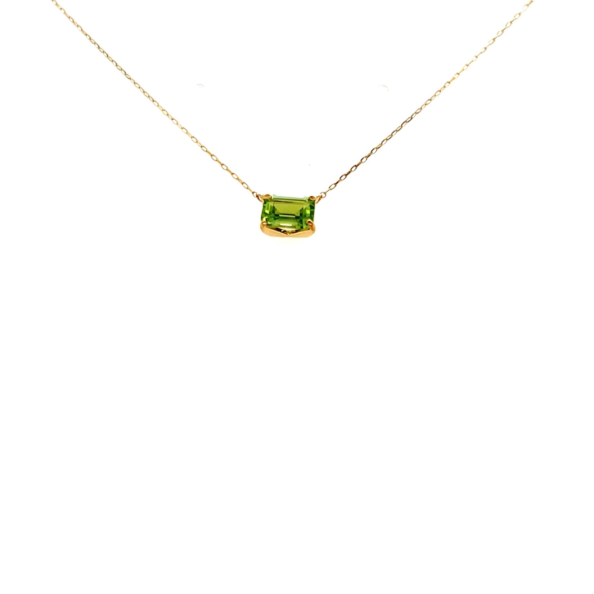 Emerald cut Necklace Peridot - JMW Jewelry Wholesale