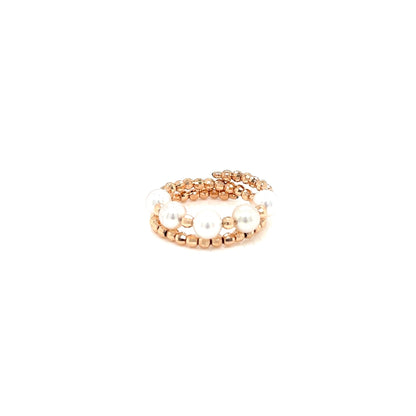 #five_akoya_pearl_flexi_ring# - #jmw_jewelry# - #A flexible 18K gold ring featuring a row of five small Akoya pearls.#