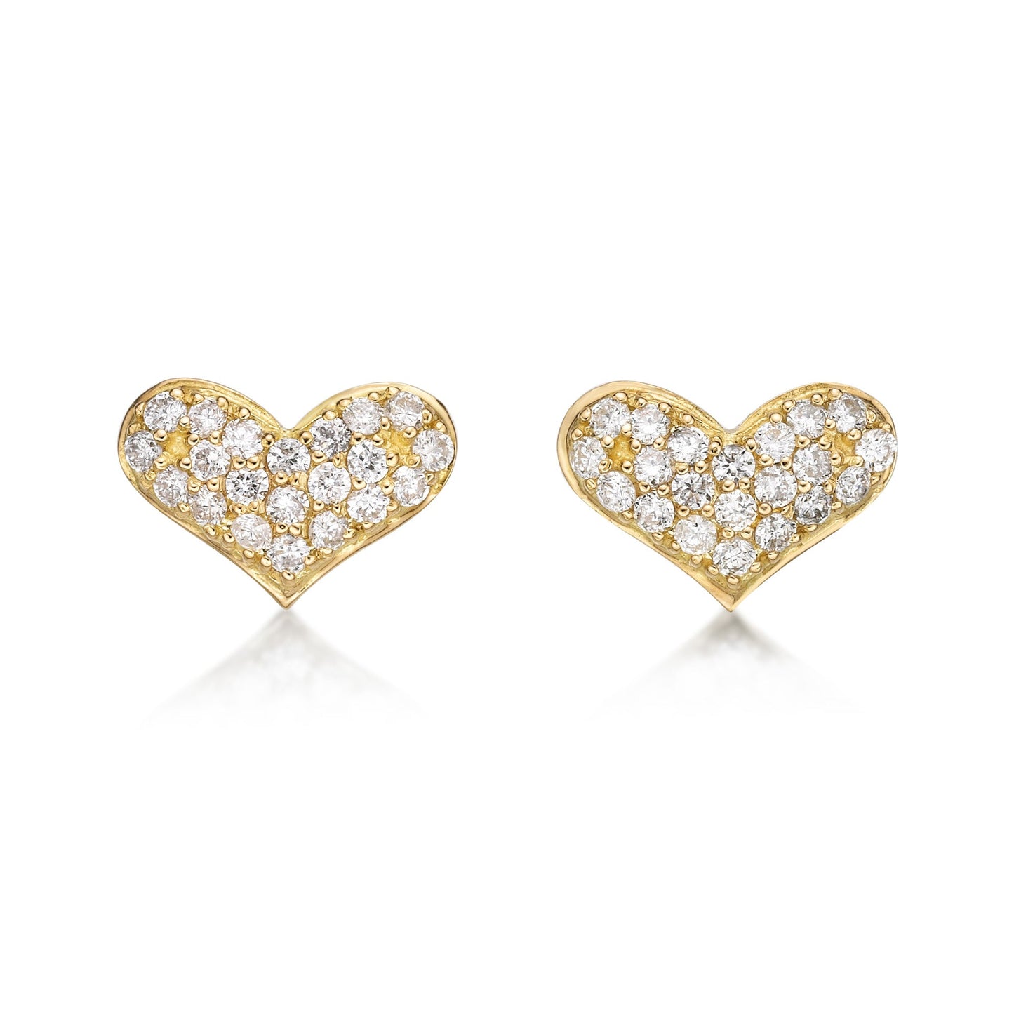 Flat Heart Earrings 0.4ct - JMW Jewelry Wholesale