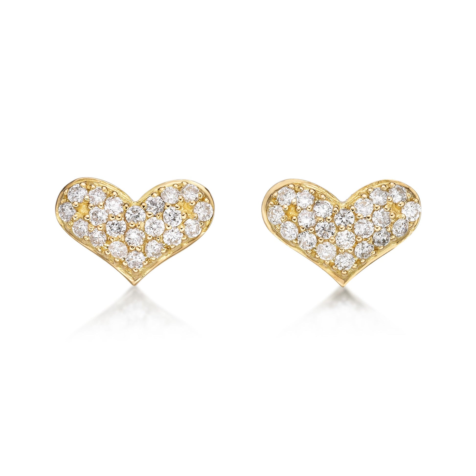 Flat Heart Earrings 0.4ct - JMW Jewelry Wholesale