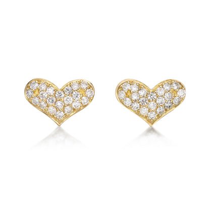 Flat Heart Earrings 0.4ct - JMW Jewelry Wholesale