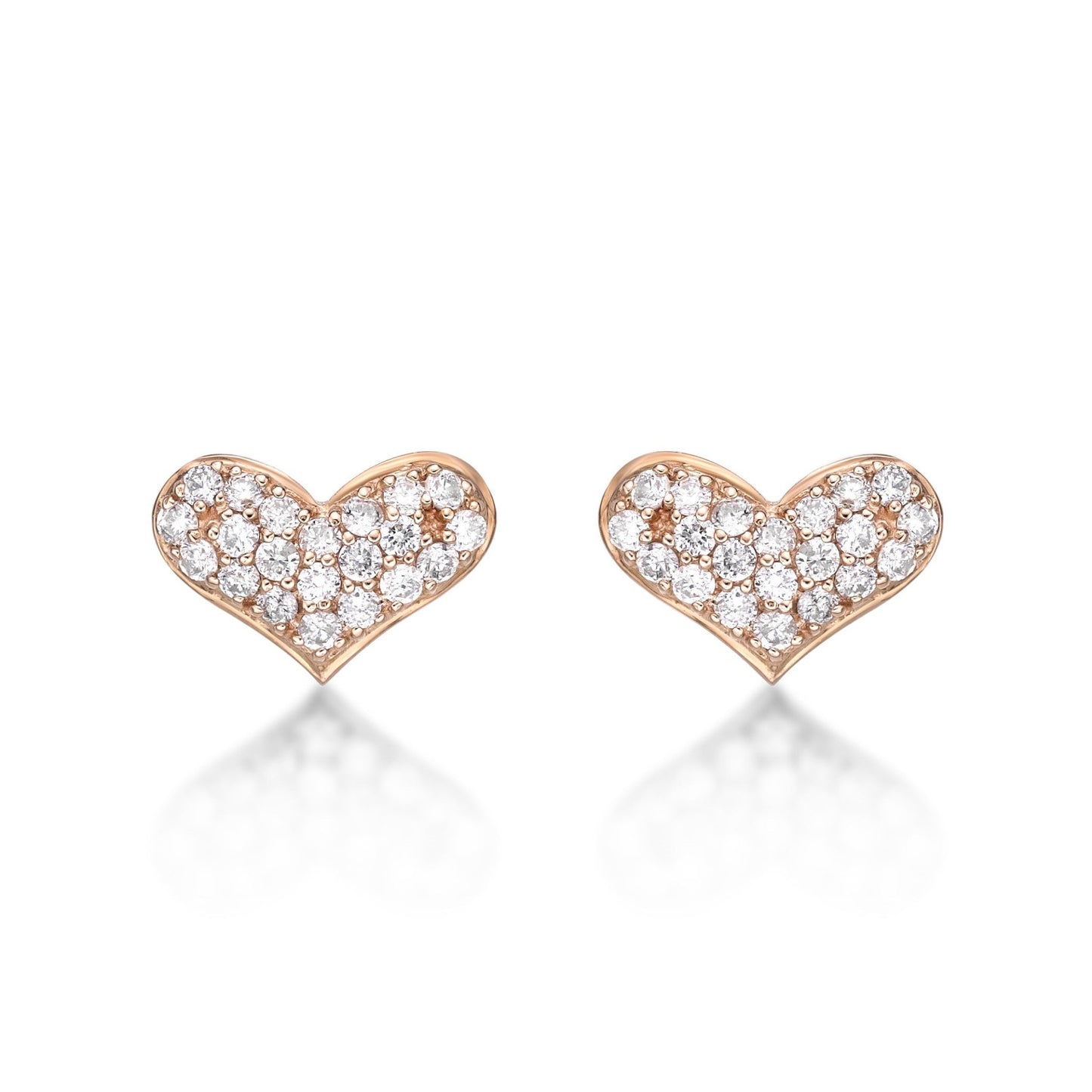 Flat Heart Earrings 0.4ct - JMW Jewelry Wholesale