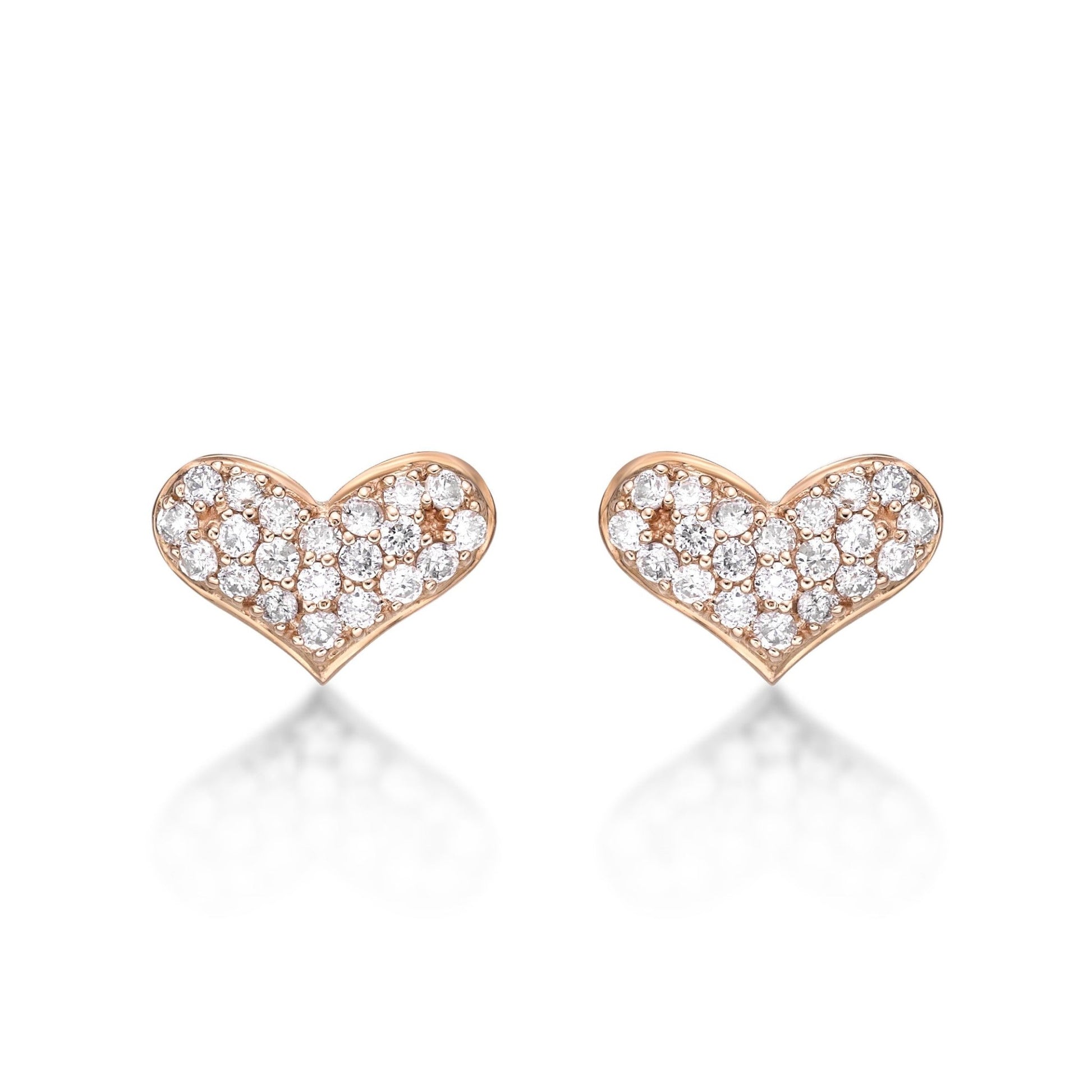 Flat Heart Earrings 0.4ct - JMW Jewelry Wholesale