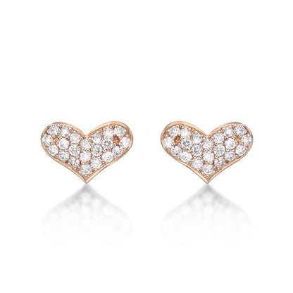 Flat Heart Earrings 0.4ct - JMW Jewelry Wholesale