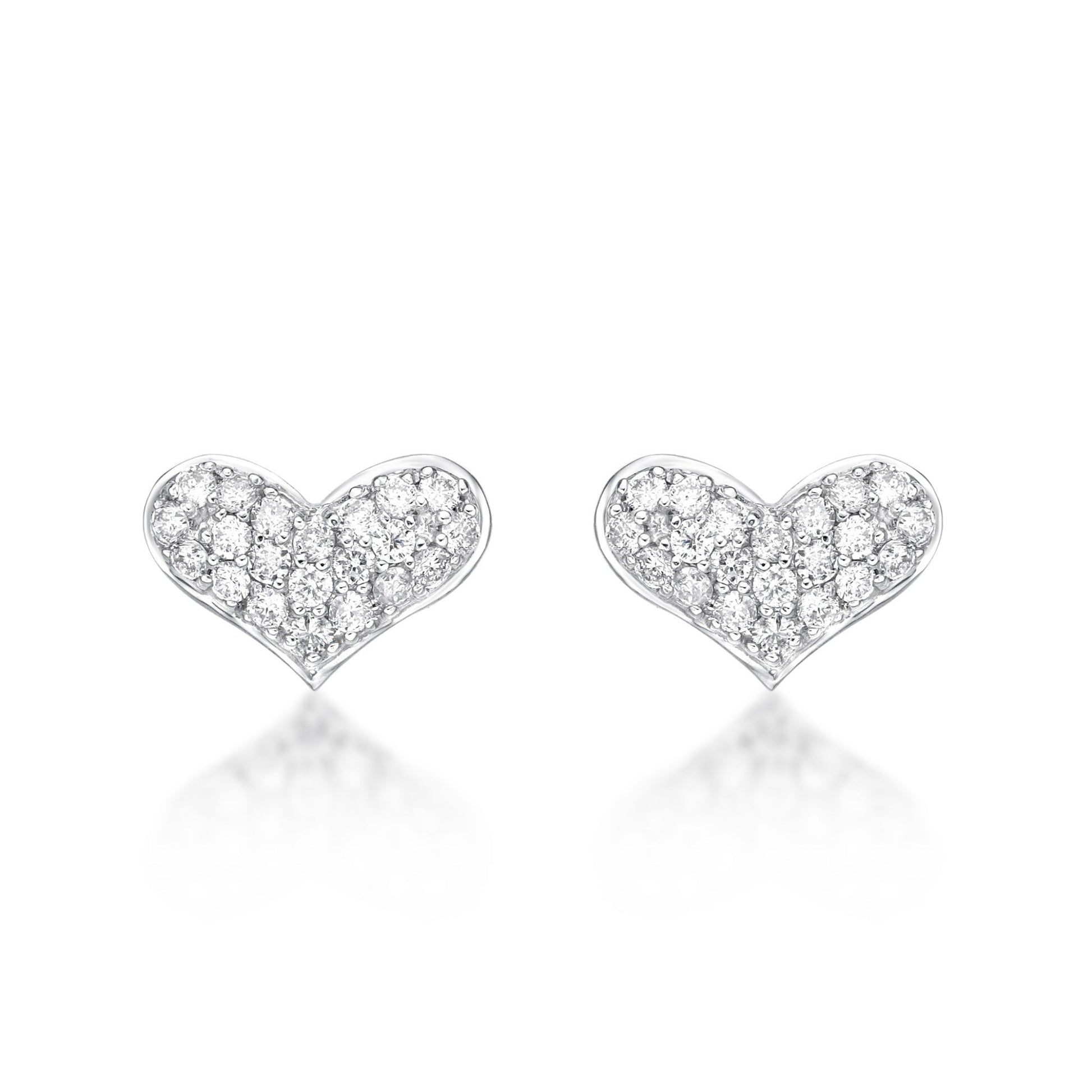 Flat Heart Earrings 0.4ct - JMW Jewelry Wholesale