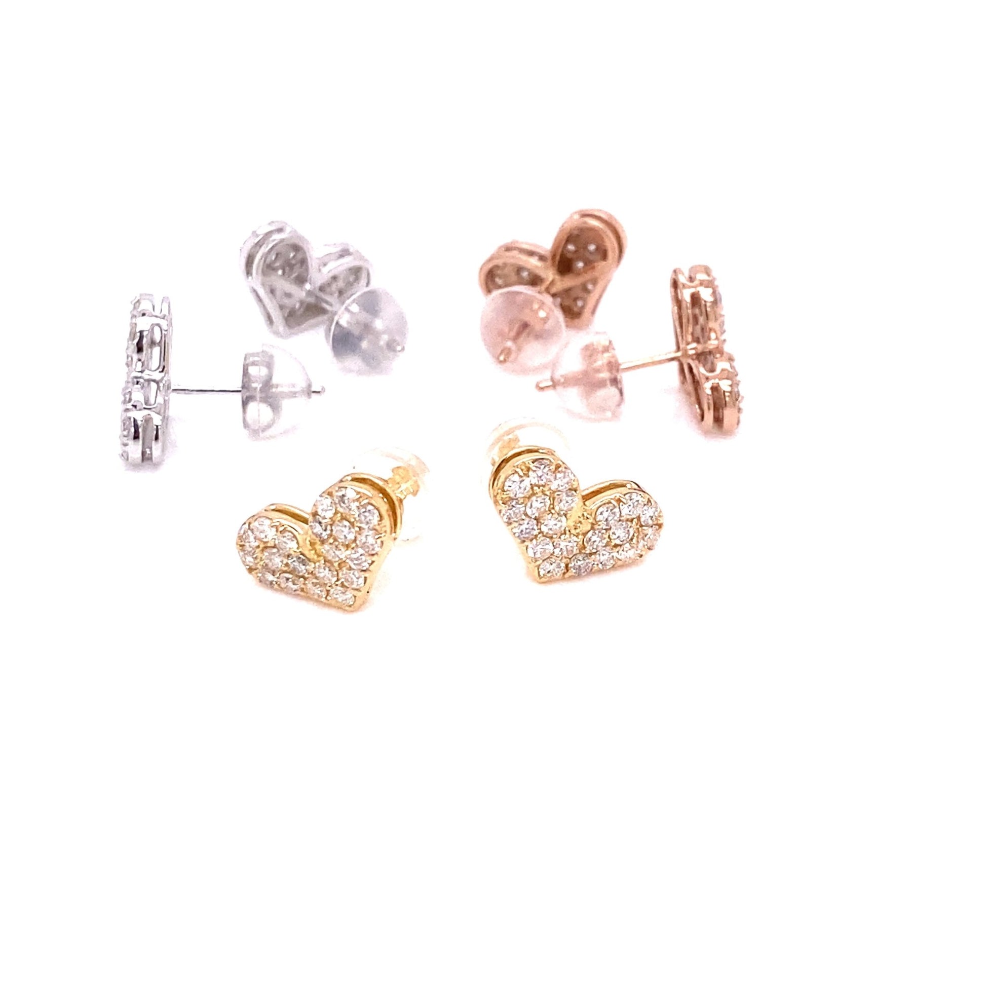 Flat Heart Earrings 0.4ct - JMW Jewelry Wholesale