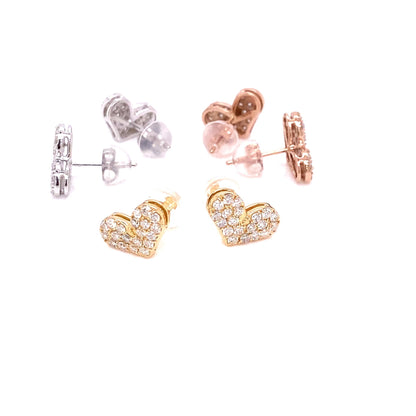 Flat Heart Earrings 0.4ct - JMW Jewelry Wholesale