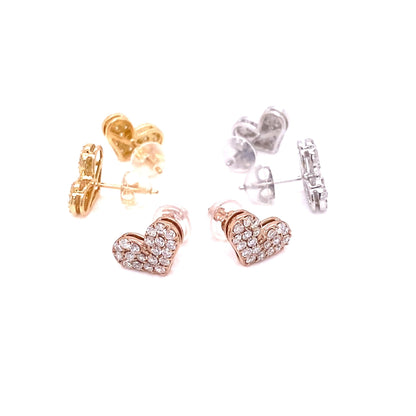 Flat Heart Earrings 0.4ct - JMW Jewelry Wholesale