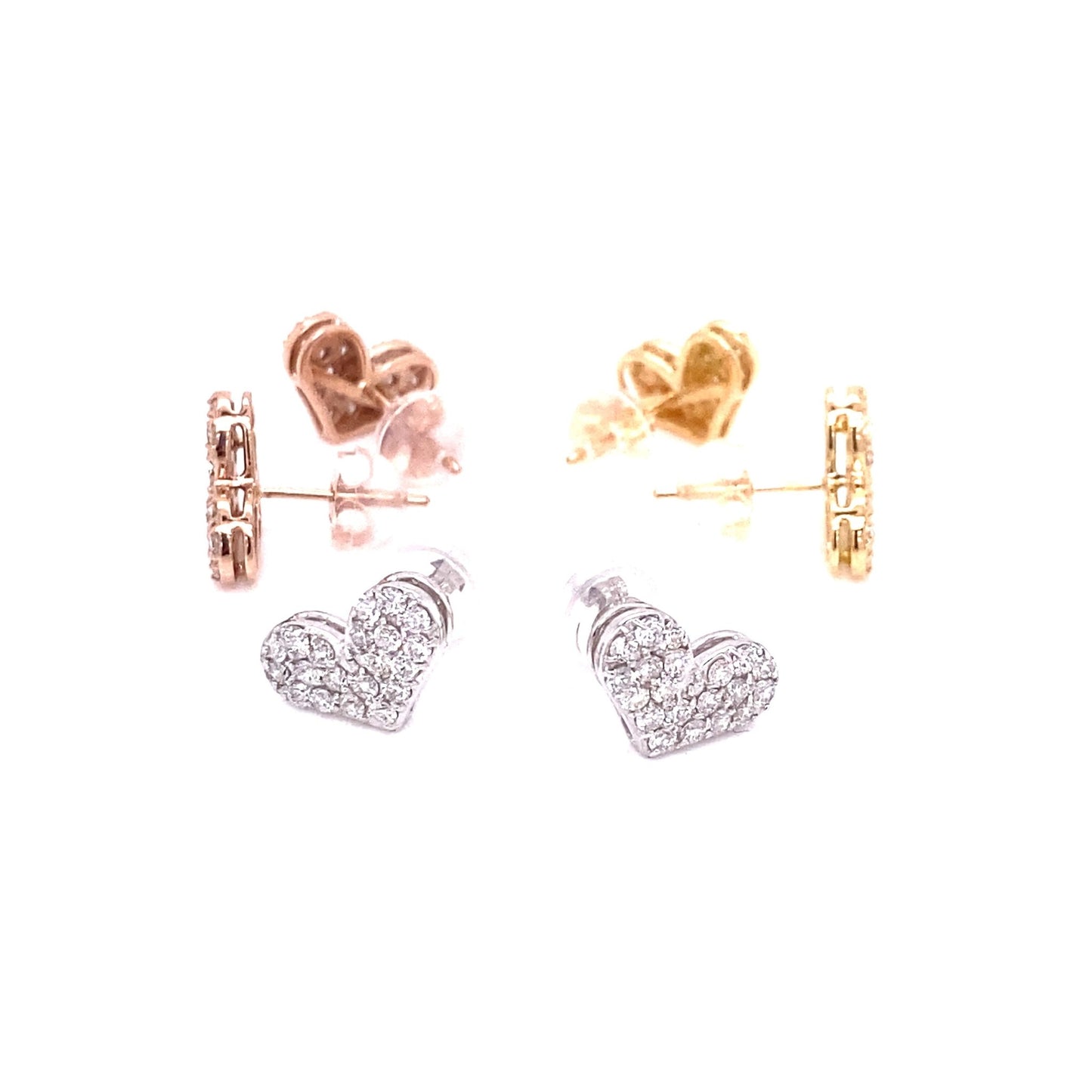 Flat Heart Earrings 0.4ct - JMW Jewelry Wholesale