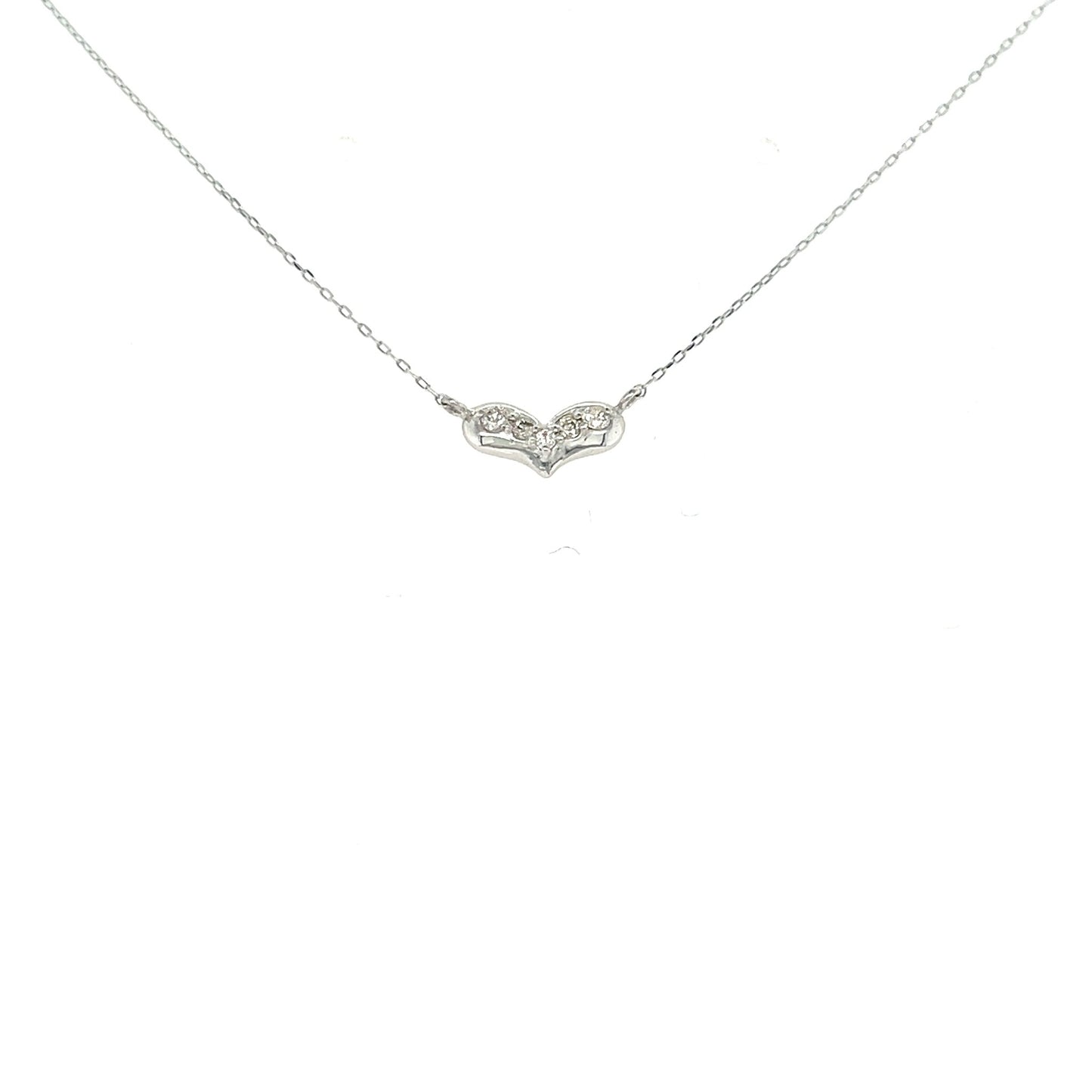 Flat Heart Necklace 0.05ct - JMW Jewelry Wholesale