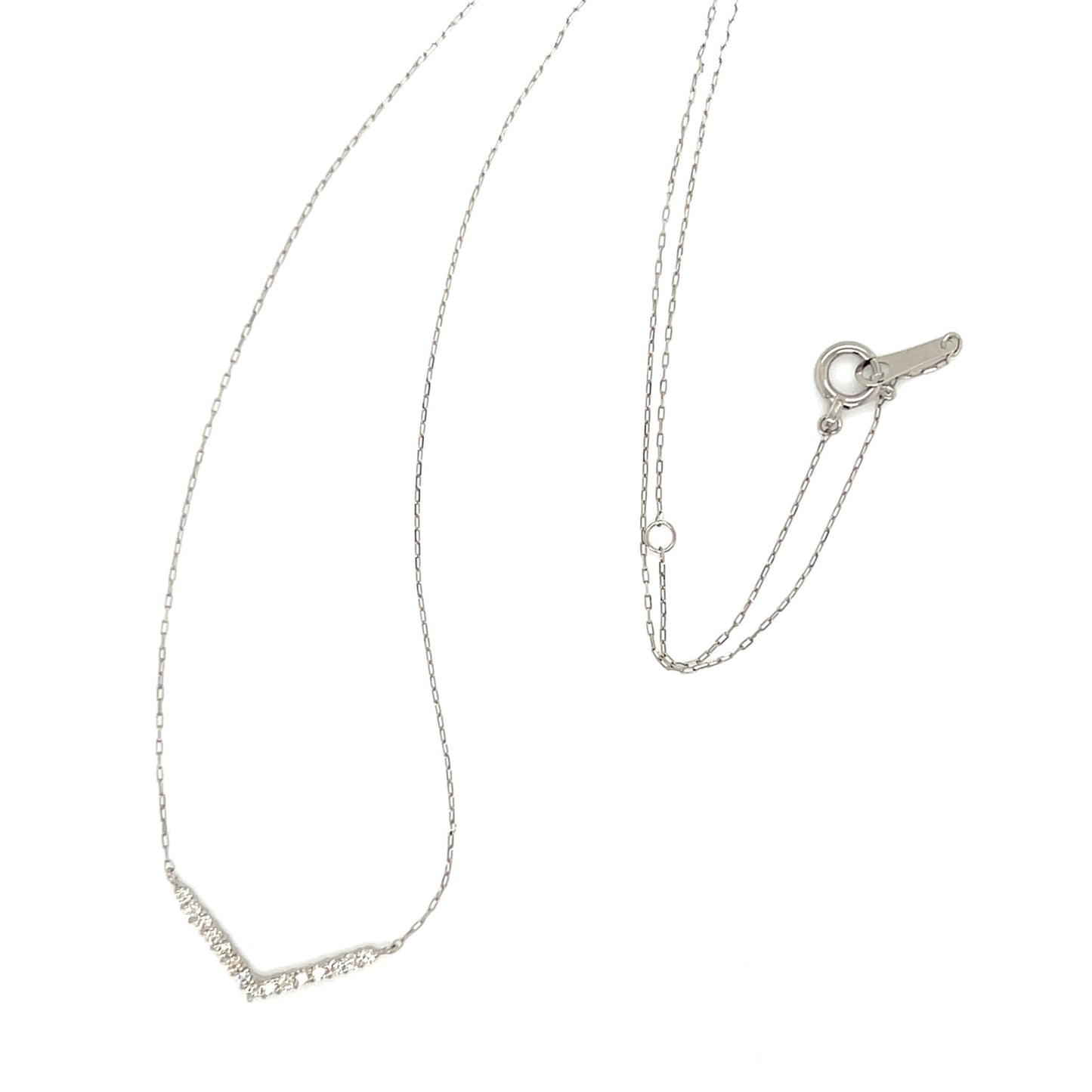 Flat V Shape Necklace 0.1ct - JMW Jewelry Wholesale