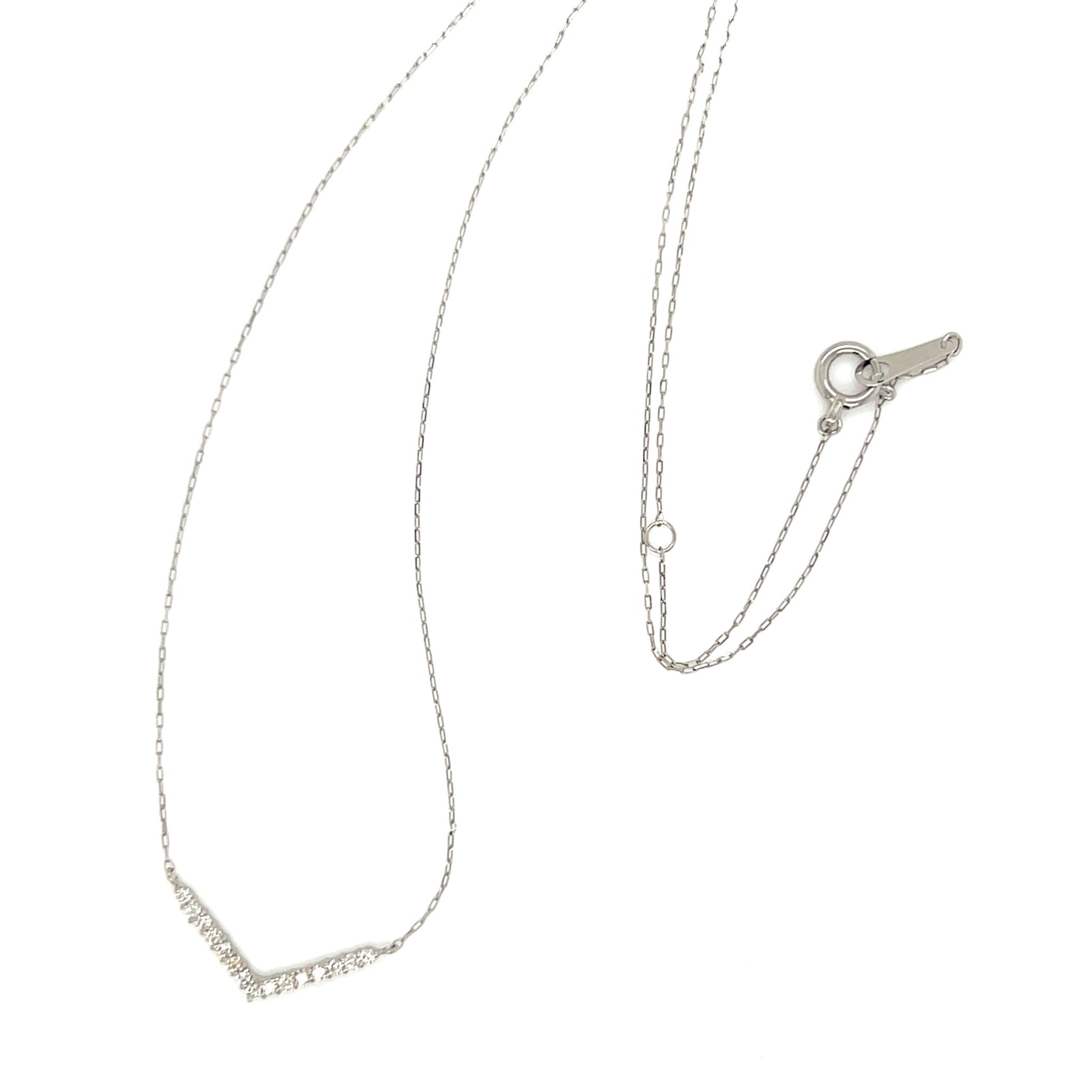 Flat V Shape Necklace 0.1ct - JMW Jewelry Wholesale
