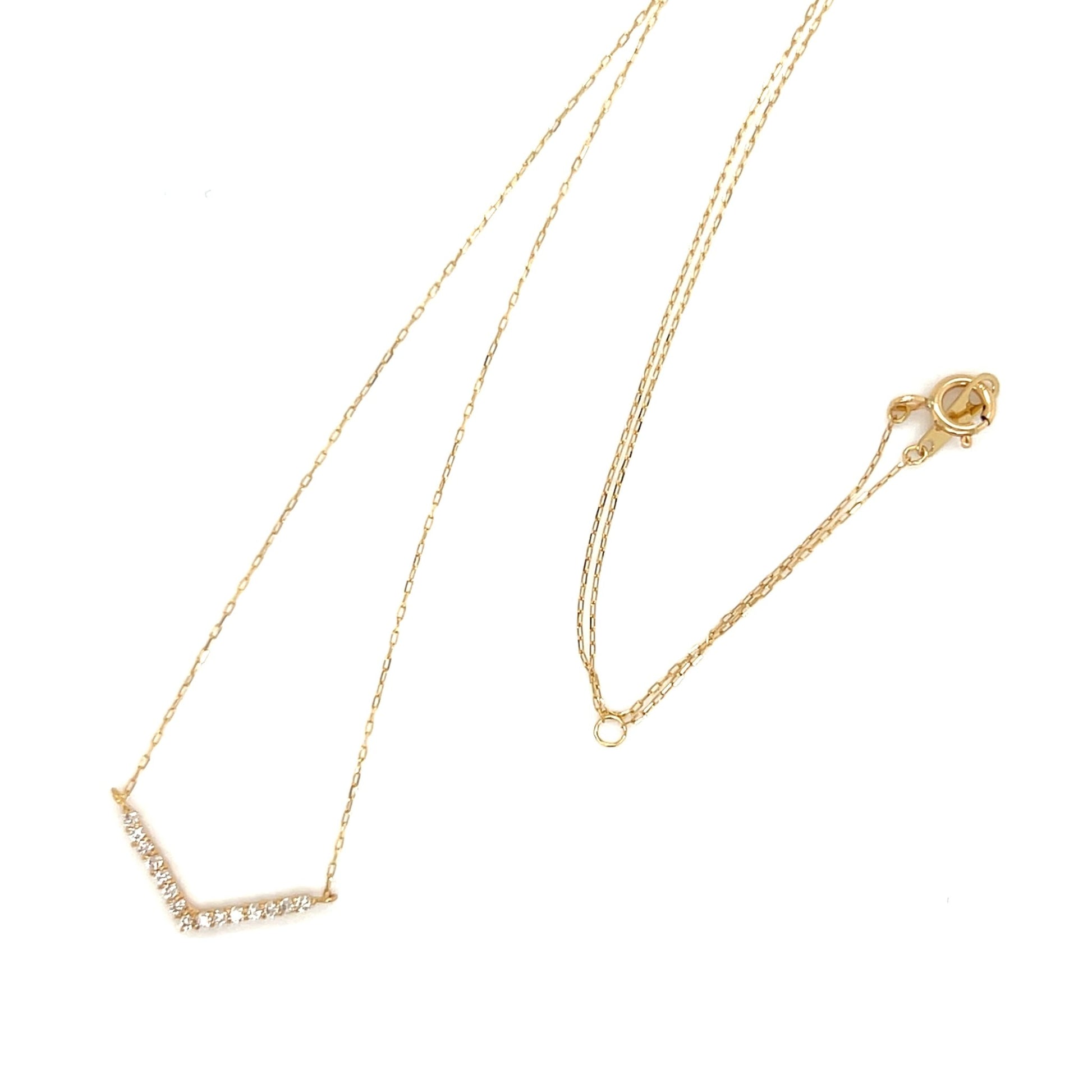 Flat V Shape Necklace 0.1ct - JMW Jewelry Wholesale