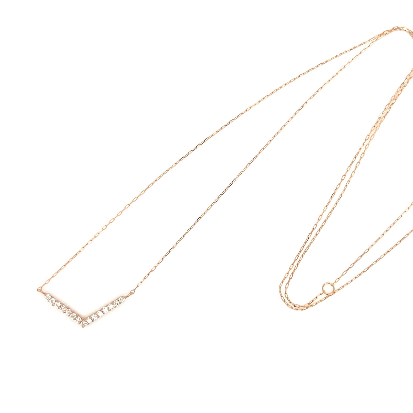 Flat V Shape Necklace 0.1ct - JMW Jewelry Wholesale