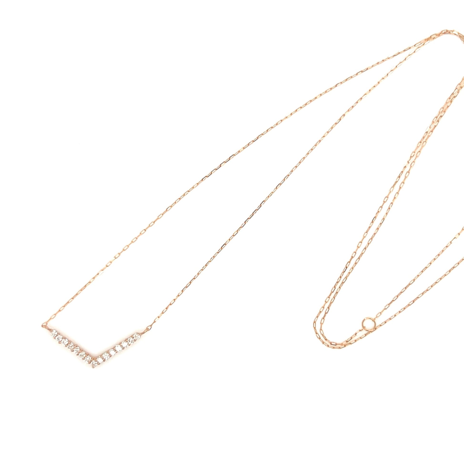 Flat V Shape Necklace 0.1ct - JMW Jewelry Wholesale