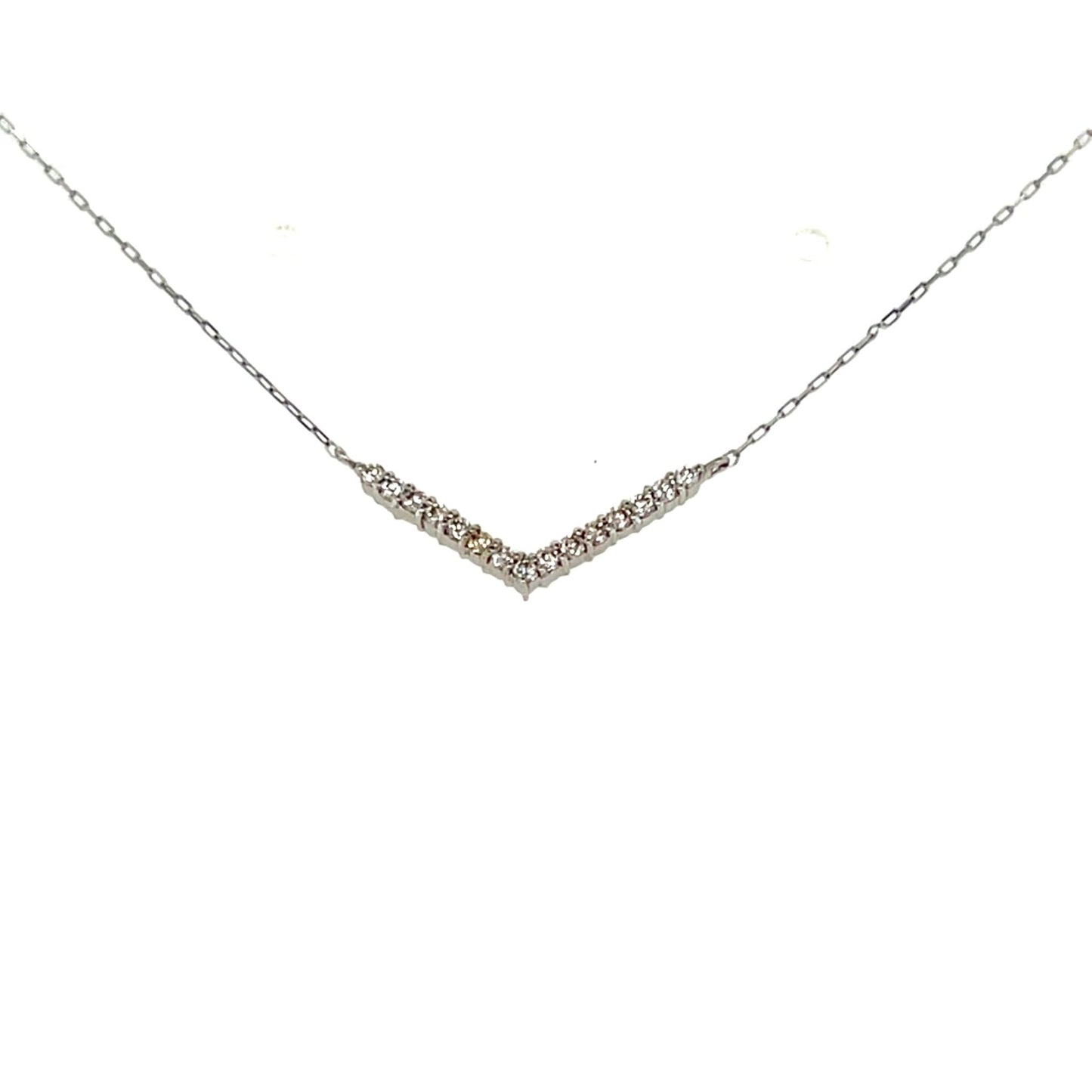 Flat V Shape Necklace 0.1ct - JMW Jewelry Wholesale