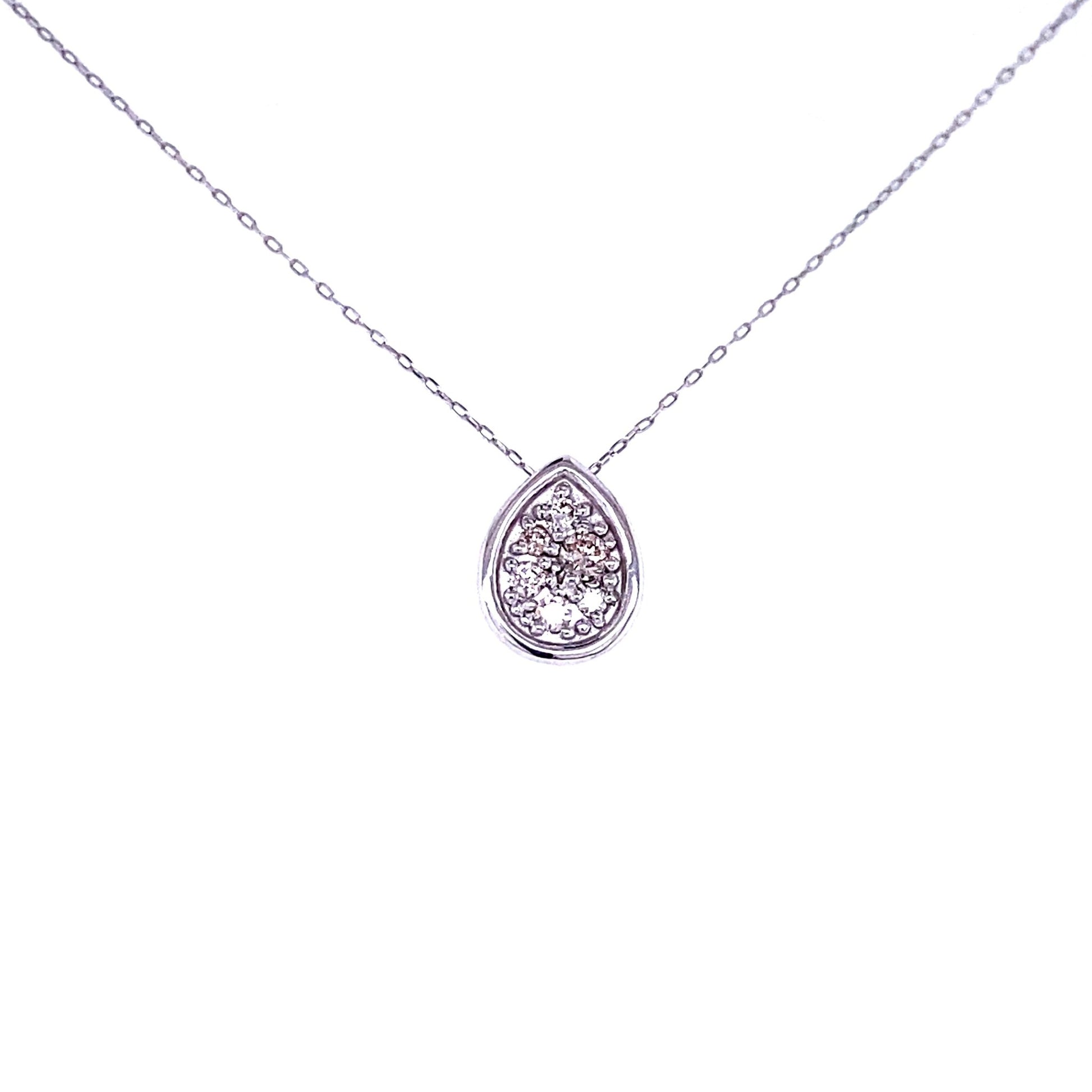 Flat Waterdrop Necklace 0.1ct - JMW Jewelry Wholesale