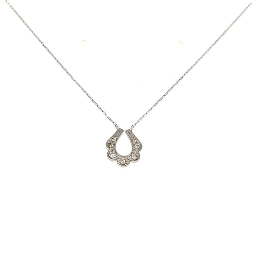 Floral Horseshoe Pendant 0.1ct - JMW Jewelry Wholesale