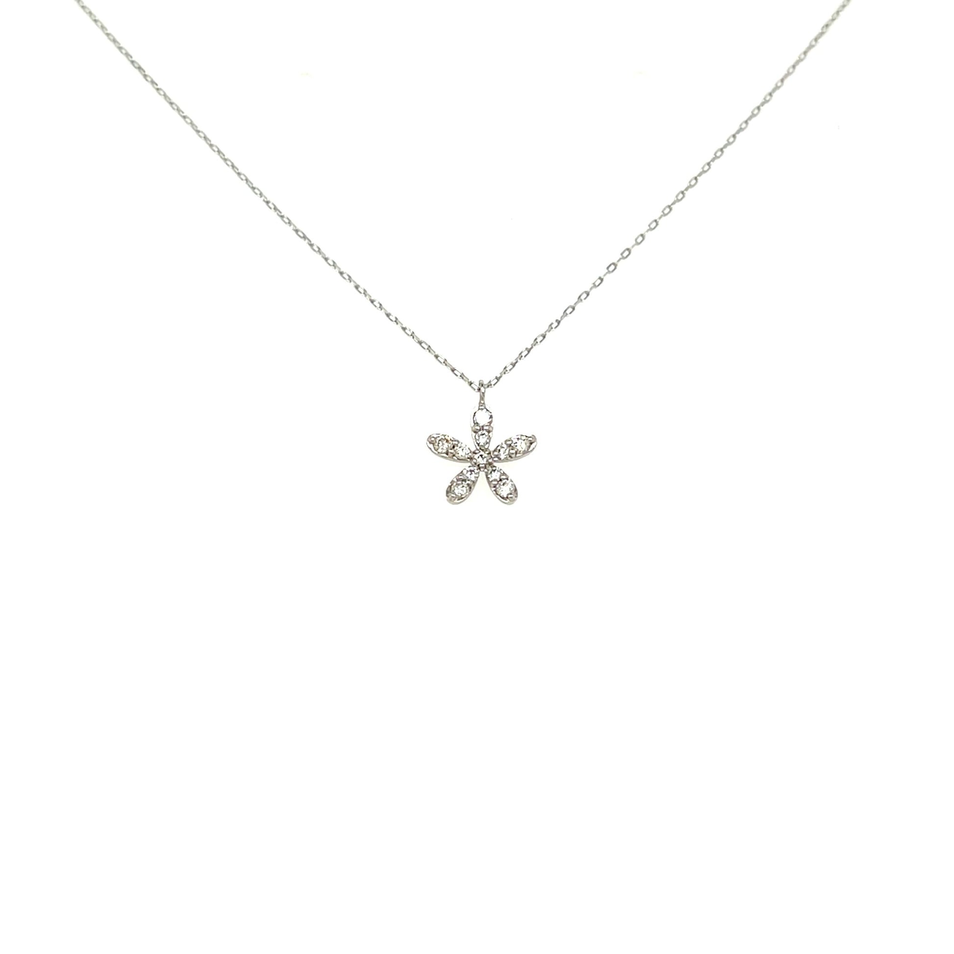 Floral Necklace 0.07ct - JMW Jewelry Wholesale