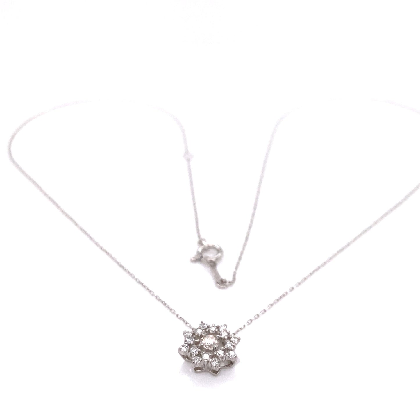 Flower Birthstone Necklace 0.16ct (Apr - Diamond) - JMW Jewelry Wholesale