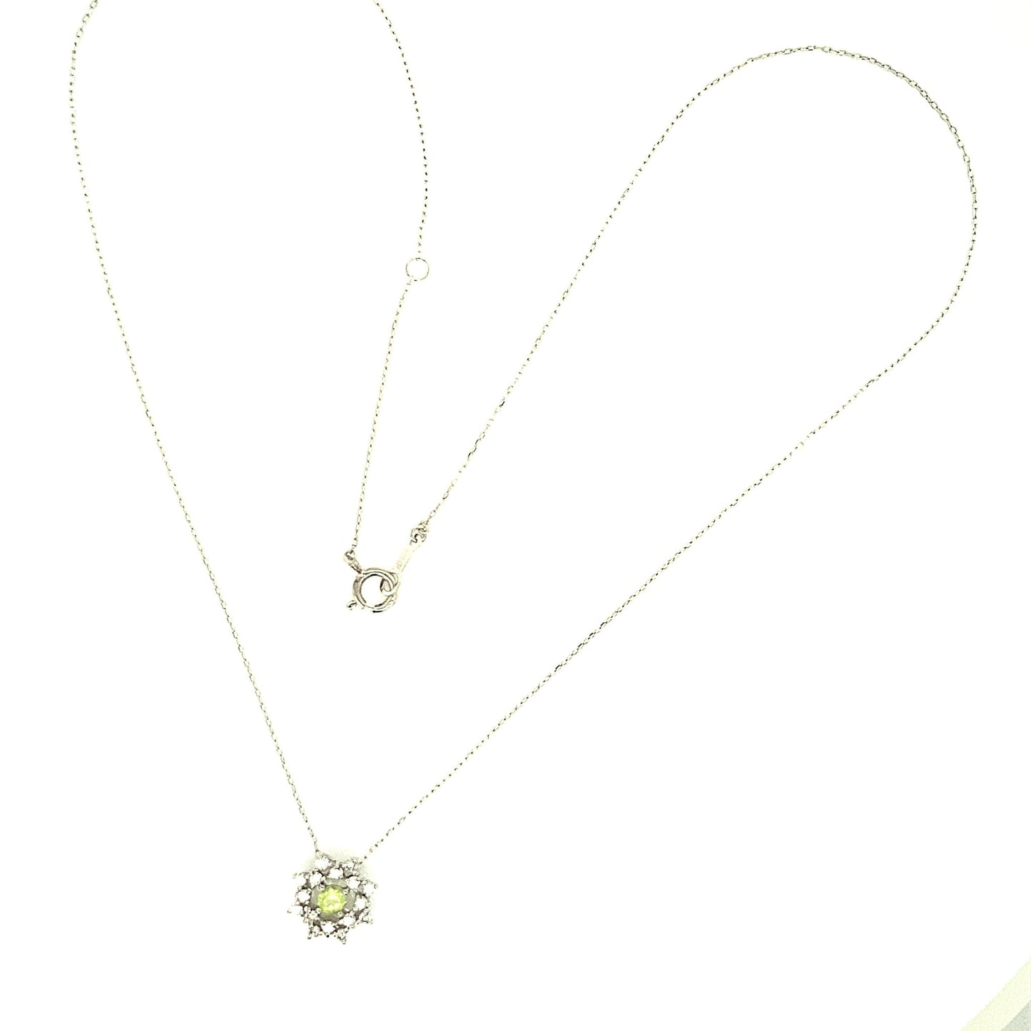 Flower Birthstone Necklace 0.16ct (Aug - Peridot) - JMW Jewelry Wholesale