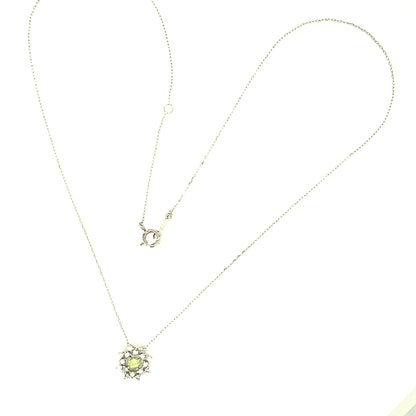 Flower Birthstone Necklace 0.16ct (Aug - Peridot) - JMW Jewelry Wholesale