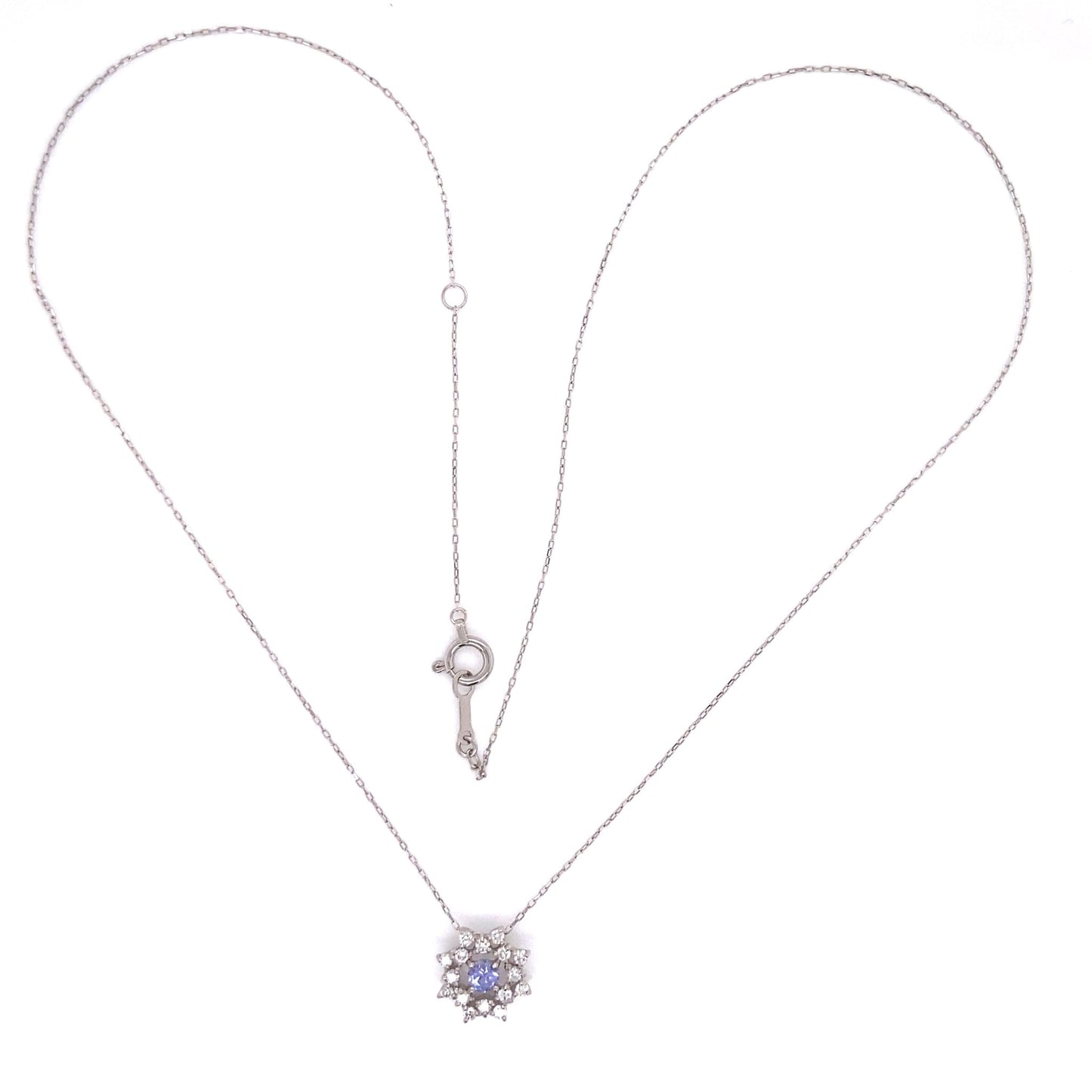 Flower Birthstone Necklace 0.16ct (Dec - Tanzanite) - JMW Jewelry Wholesale