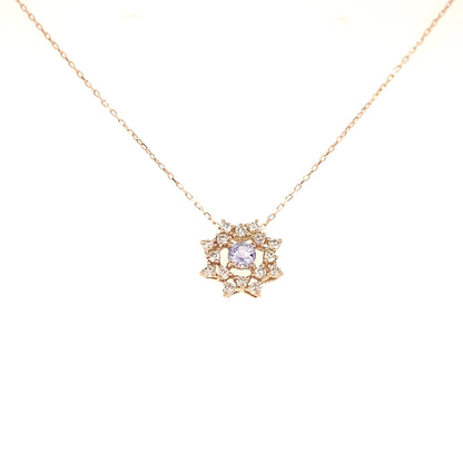 Flower Birthstone Necklace 0.16ct (Dec - Tanzanite) - JMW Jewelry Wholesale