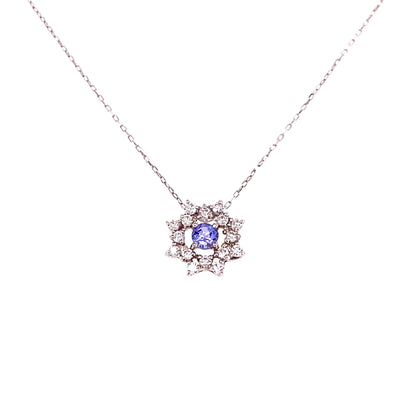 Flower Birthstone Necklace 0.16ct (Dec - Tanzanite) - JMW Jewelry Wholesale