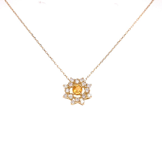 Flower Birthstone Necklace 0.16ct (Nov - Citrine) - JMW Jewelry Wholesale