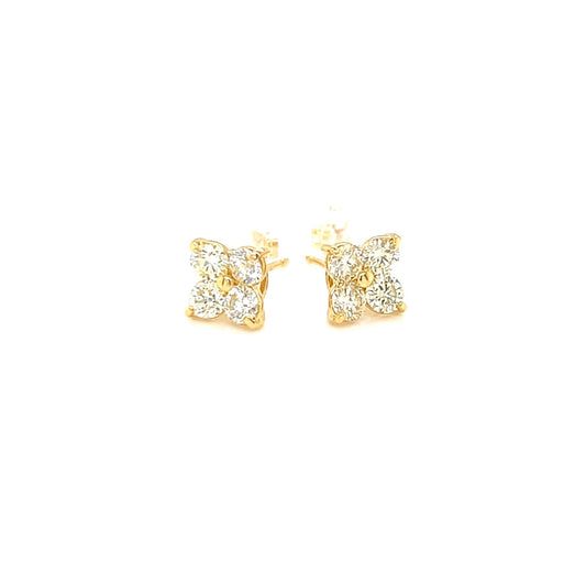 Four Petal Flower Earrings 1ct - JMW Jewelry Wholesale