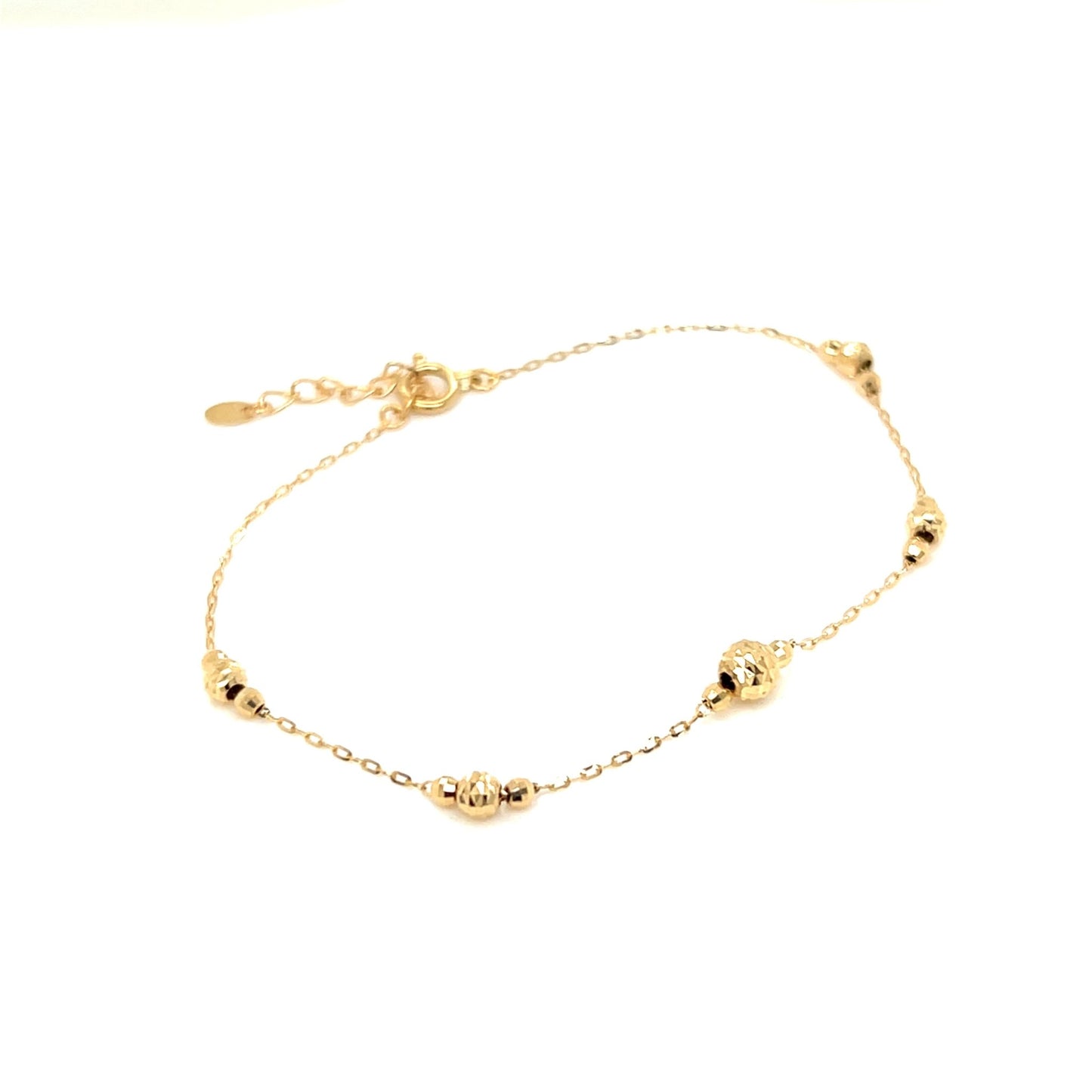 Gold Ball E Bracelet - JMW Jewelry Wholesale