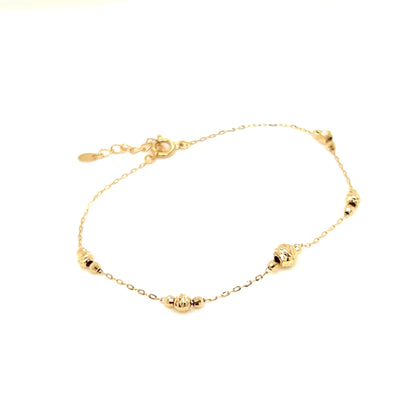 Gold Ball E Bracelet - JMW Jewelry Wholesale